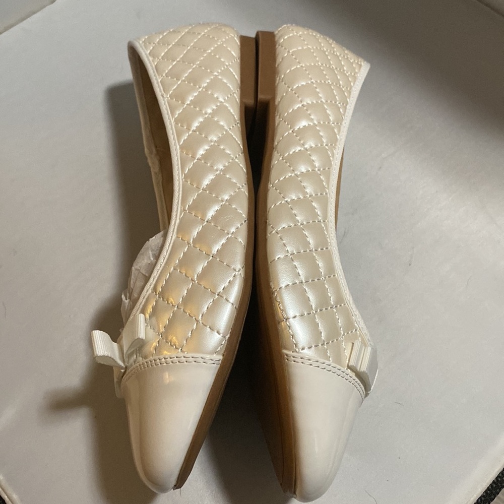 Girls Dress Shoes Cute Bow Flower Girl Slip-on Ballet Flats Size 4 - Picture 3 of 5